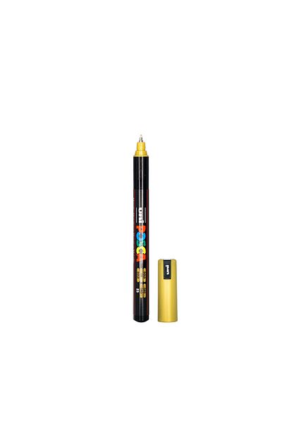 UNİ-BALL Ultra Thin 0.7 Mm Color Paint Marker - Posca Uni Pc-1mr Gold (3 Pcs)