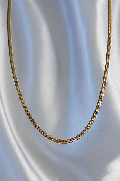 REBORN DESIGN Gold Colored 316L Steel Snake Chain Necklace