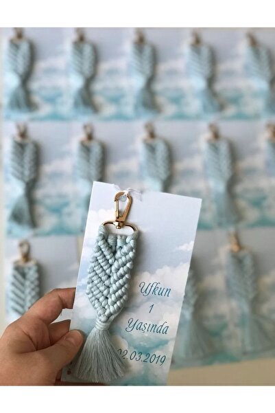 macramelina سلسلة مفاتيح مكرامية محبوكة يدويًا مكونة من 50 قطعة هدية لحفلات الزفاف ووعد الحناء -50 قطعة-