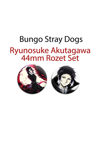 Akumastik Bungou Stray Dogs Ryunosuke Akutagawa 2 Adet 44mm buton rozet - Çan...