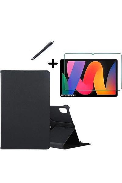 TEKNETSTORE هونر باد X9 11.5 بوصة 360 °   حافظة تابلت مع حامل قابل للدوران وواقي شاشة ومجموعة أقلام باللون الأسود
