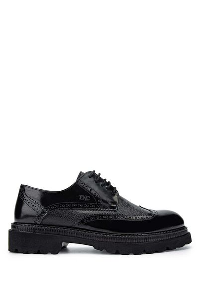Tamer Tanca Genuine Leather Black Men's Casual Shoes