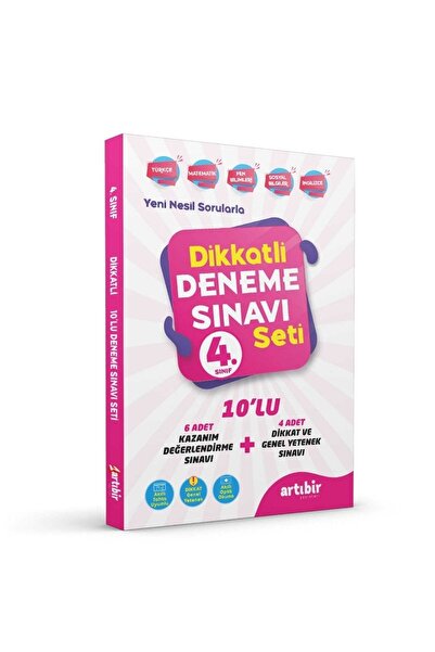 Artıbir Yayıncılık 4. Sınıf Deneme Seti Dikkatli Deneme Seti 10 Lu 6+4
