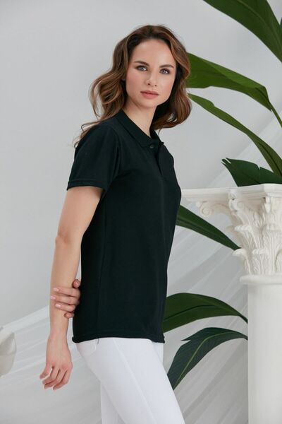 GİRGİNHOME Γυναικείο μπλουζάκι με μαύρο γιακά πόλο