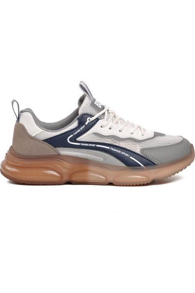 Bulldozer 231462 Gray White Knitwear Orthopedic Memory Sneaker - Air Thick Sole, for Walking and Training