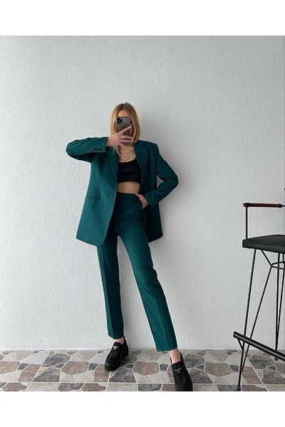 Moda İkra Women's Blazer Jacket and Pants Set