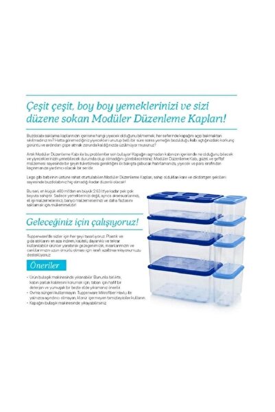 Tupperware Modular Organizing Container 2.53 Lt Refrigerator Storage Container Blue Hsgl