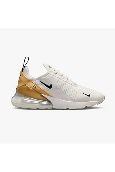 Nike Air Max 270 White and Gold Sneakers - Γυναικεία Casual Sneakers