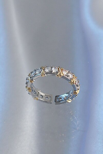 REBORN DESIGN 316l الصلب قابل للتعديل الزركون حجر مزدوج اللون XOXO نموذج الدائري