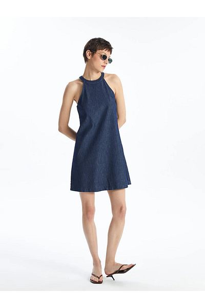 LC Waikiki LCW Vision - Rochie de damă cu decolteu Halter Jean