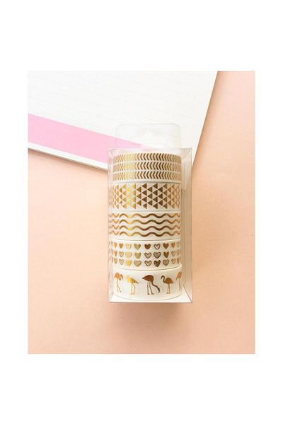 YEŞİL KIRTASİYE Filamingo Designed 5 Paper Tape Set Washi Tape