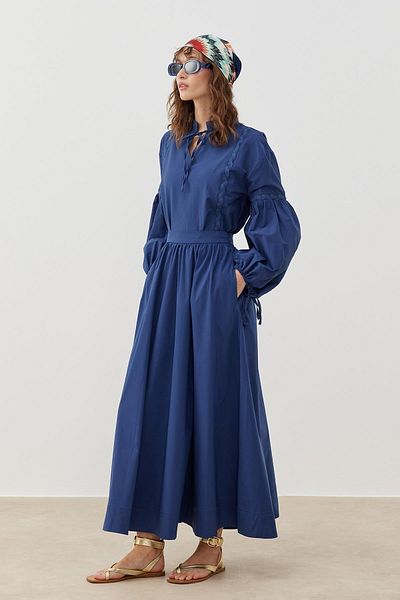 Tailors Room Fusta Poplin Volum - Indigo