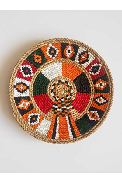 Joly El Yapımı Afrikan Tabak Etnik Hasır Tabak Seti Bohem Duvar Dekoru Afrika Tabak