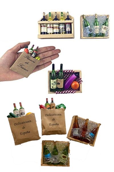 direkstoktan 3 Adet Şarap Şişesi Konseptli Ahşap 3d Buzdolabı Magneti - Fridg...