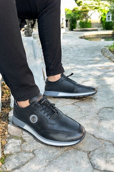 romex Piele neagră pentru bărbați - Pantofi casual cu design elegant