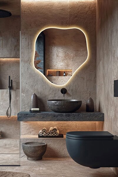 Mirze Life 90cm Gün Işığı Ledli Modern Banyo Aynası, Estetik Tasarım Kuaför G...