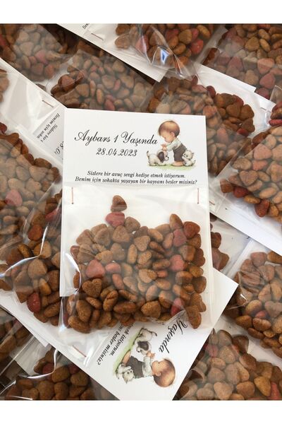 Uğur Matbaacılık (24 Adet) Kişiye Özel Kedi Köpek Maması Doğum Günü, Mevlit, ...