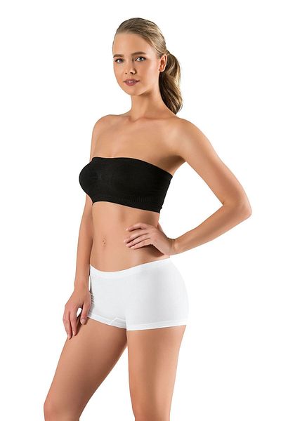 MODANTY Γυναικείο λευκό κοντό σορτς Boxer Seamless χωρίς ραφή πλεκτό Shaper Shaper Άνετη υφή