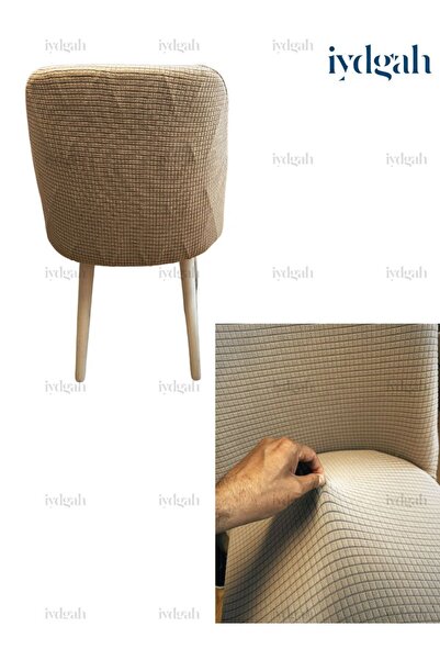 IYDGAH Büyük oval Likralı sandalye kılıfı Yıkanabilir Streç Lastikli Bambu Sandalye Örtüsü 1 Adet VIZON