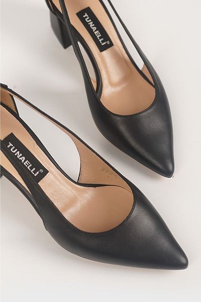 TUNAELLİ FEMEI NEGRE PIELE NATURALĂ VERITĂNĂ Mărimea 35-40 Pantofi cu toc