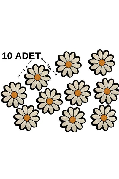 Megas Etiket Ütü ile Yapışan Papatya Set Dokuma Arma/Yama