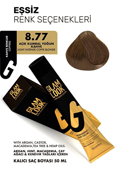 glam look 8.77 Kumral Yoğun Kahve Light Chocolate Coffee Glamlook Saç Boyası