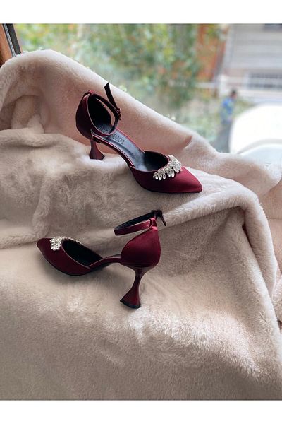 LADİESHOE Ls Stoned Women's Shoes Karnıyarık Claret Red