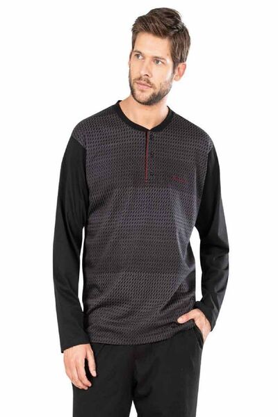 Pierre Cardin Pijama Pierre Cardin Uzun Kollu Pamuklu Çeyizlik Erekek Jakarlı...