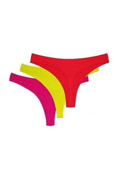 NBB Snur multicolor cu talie joasă pentru femei, pachet triplu fără sudură 1914