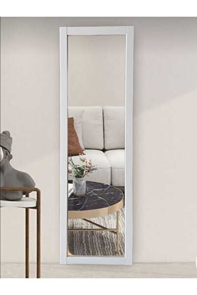 MİRRORSS Beyaz Ahşap Çerçeve Duvar Hol Ayna Beyaz 121x37