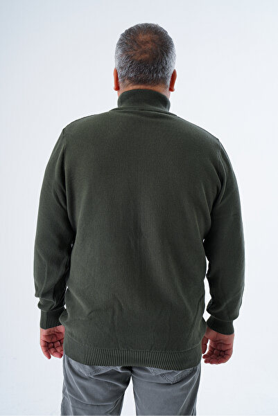 Trist Star Men's Plus Size Zippered Rice Knitted Knitwear Cardigan - 100% Cotton Trist-2114