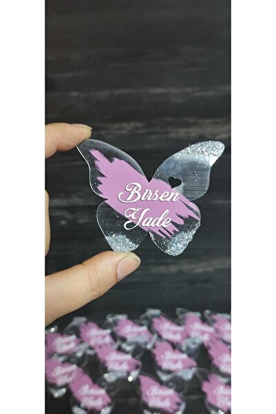 hoby shop PLEKSİ ŞEFFAF KELEBEK SİMLİ  MAGNET 20 ADET