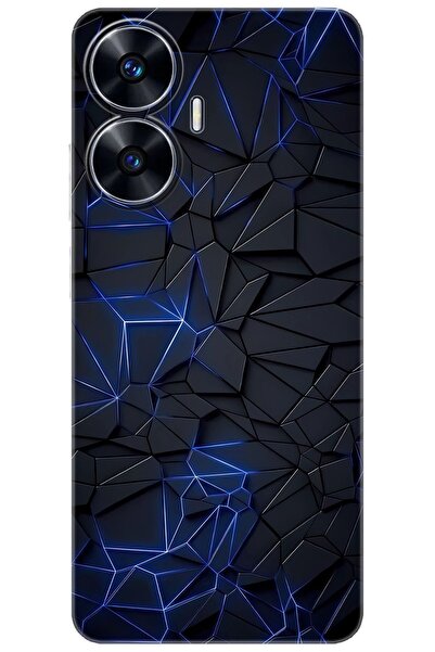 realme C55 (RMX3710) Uyumlu Kılıf Desen Baskılı Silikon Prizmatik Tasarım STK...