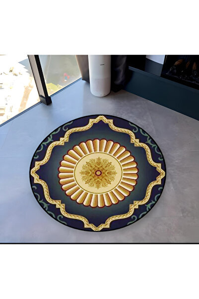 Rugs Modern Halı Mira Round Multicolored Yellow Pattern and Shapes Woven Base...