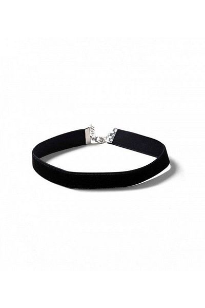 Pinky Lady Black velvet 1 cm choker necklace