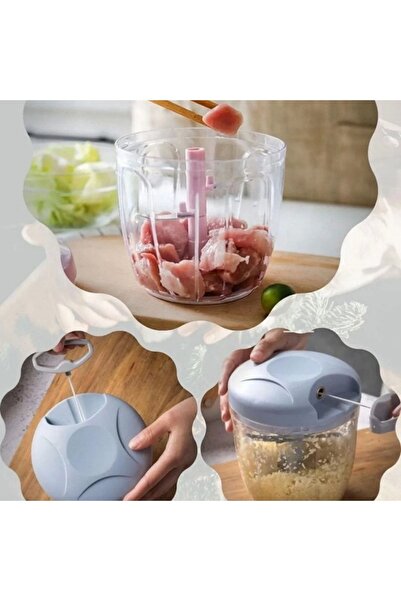 sengenegel 5 Blades Roped Hand Chopper Large Size Vegetable Chopper Onion Vegetable Cutting