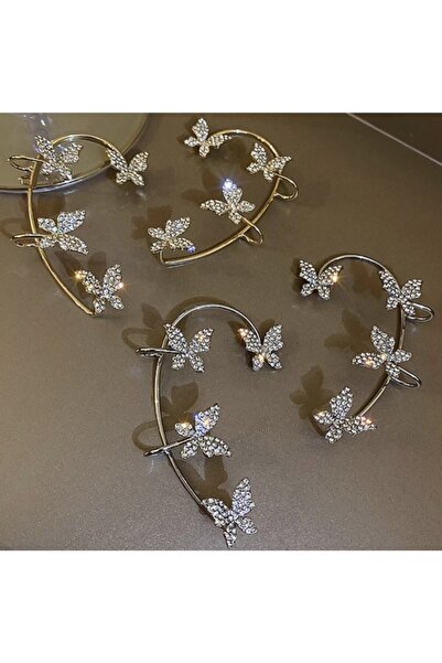 gagistore Tam Kulak Kelebek Kanca Küpe /tam Kulak Earcuff /kelebek Earcuff /t...