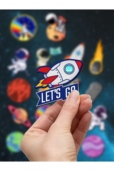 One Little Happiness Set de autocolante pentru telefon pentru laptop, 19 bucăți, cu tematică spațială NASA