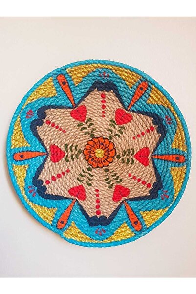 Joly El Yapımı Afrikan Tabak Etnik Hasır Tabak Seti Bohem Duvar Dekoru Afrika Tabak