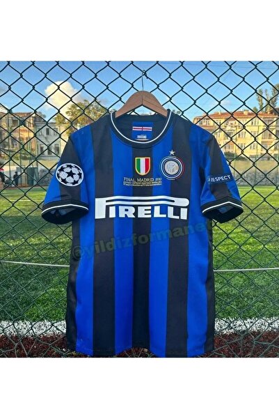 BARBITOS Nostalji Inter 2010 Şampiyonlar Ligi Finali Ricardo Quaresma Yetişkin Mavi Forması Zp90