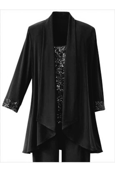 BY HANDE TASARIM Crepe Jacket and Sequin Blouse Set - Salas