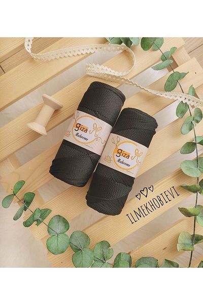 ilmekhobievi Giza Soft Polyester Macrame Thread 2mm 100gr Black (1 PC)