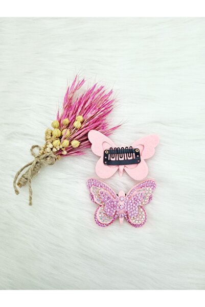 Çağrı Store مشبك أطفال مزين بفراشات مرصعة بالأحجار - قطعة واحدة