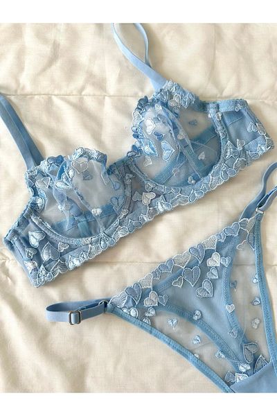 Feruzdesign Set braletă și costum cu sârmă Shay Blue