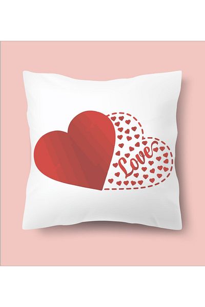 caddehediye Heart Inside "love" Printed Pillow Lover Gift