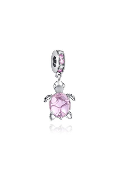 CHARMED 925 Sterling Silver Pink Sea Turtle Charm
