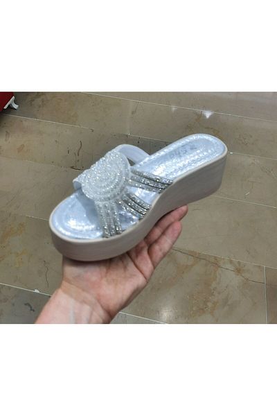 BRGL Women's Fuspeted Soft Sole Padded Heel Stone Slippers