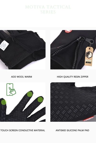 Motiva Unisex Cycling, Tactical Sports Winter Softshell Gloves Touchscreen Windproof Anti-Slip