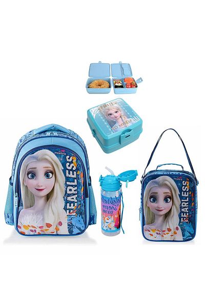 Frozen Elsa Premium Set of 4 - First School Nutrition and Water Bottle Bag