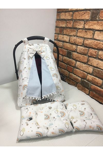 BUSEBABYHOME Blue Stroller Cover and Stroller Cushion Set of 2